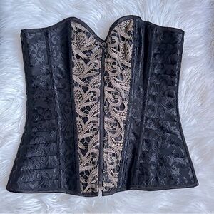 Spirit Black and Gold Lace up Corset Size Medium